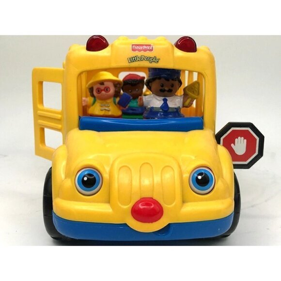 Fisher Price Little People 2002 Beeps the Yellow School Bus Lights Music Sound - Picture 3 of 13